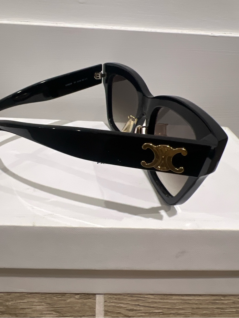 Celine Triomphe Black Cat-Eye Sunglasses with Gradient Lenses - Picture 3 of 6